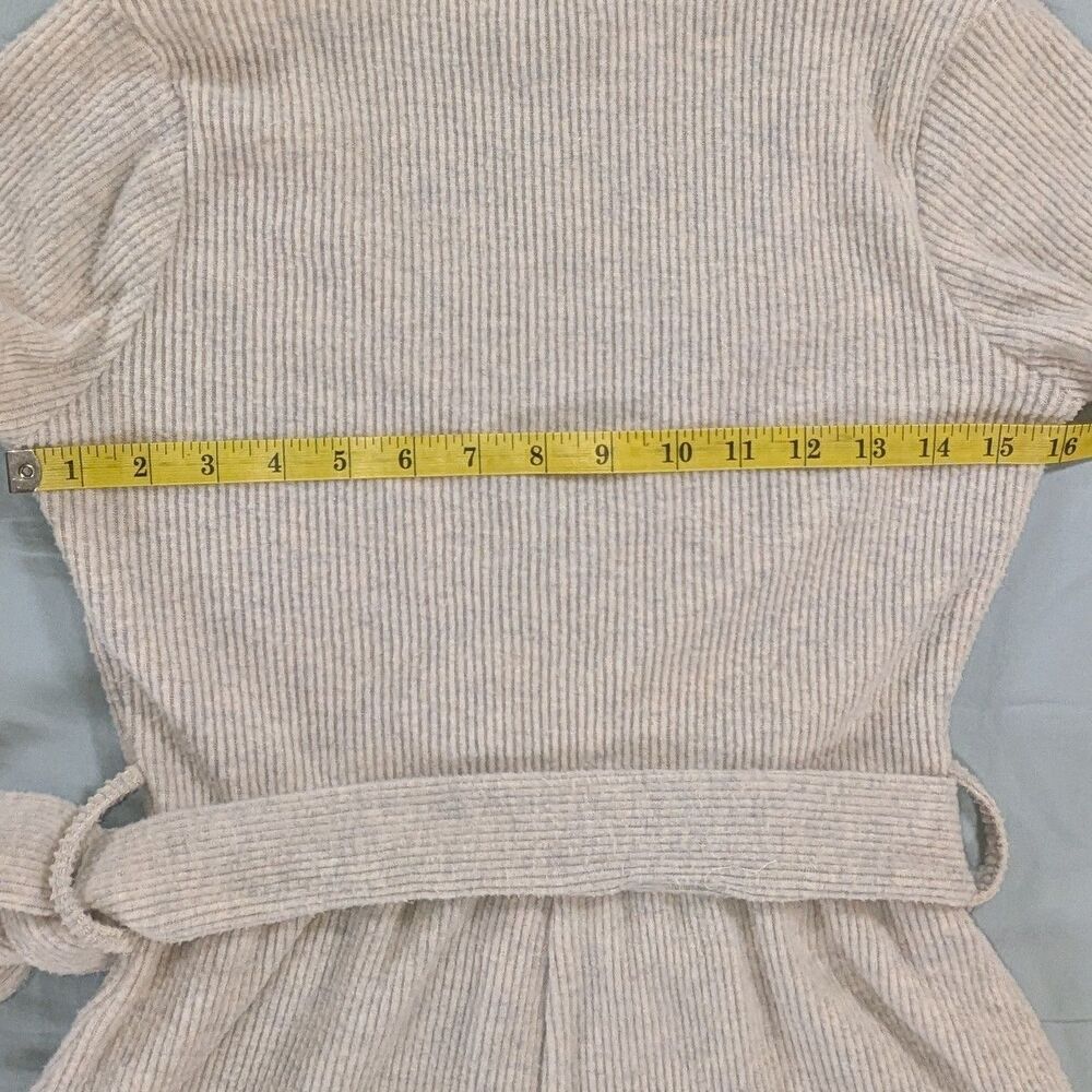 Forever 21 Beige Ribbed Long Sleeve Wrap Romper - Picture 4 of 7